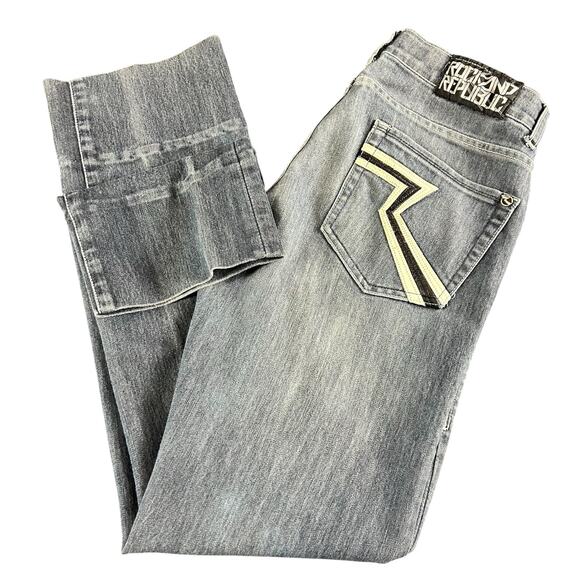 Rock & Republic Jeans Women Size 28 Blue Whiskered Stone Wash Y2K  Bootcut Denim - Picture 4 of 15